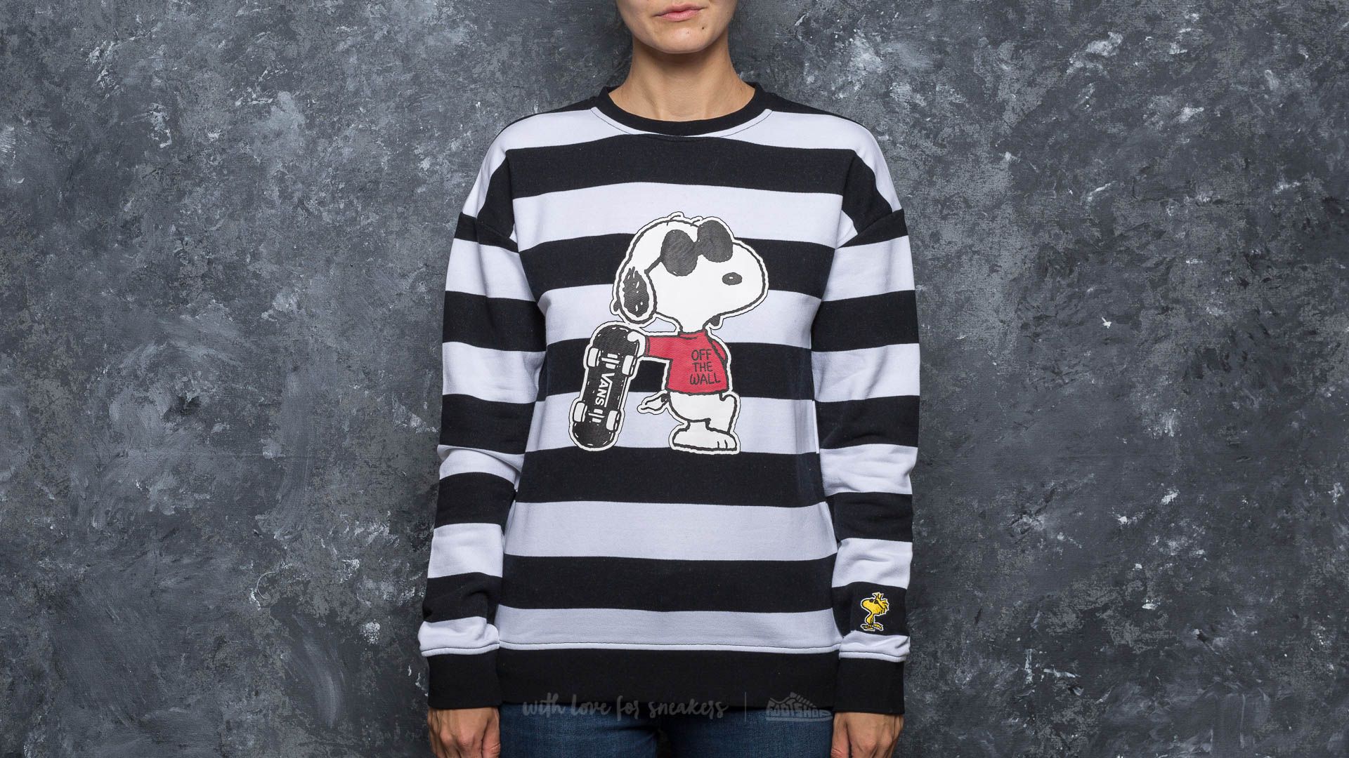 Hoodies and sweatshirts Vans x Peanuts Joe Cool Crew White Black Footshop