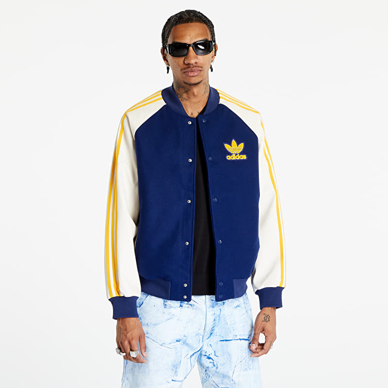varsity jacket blue white adidas jacket