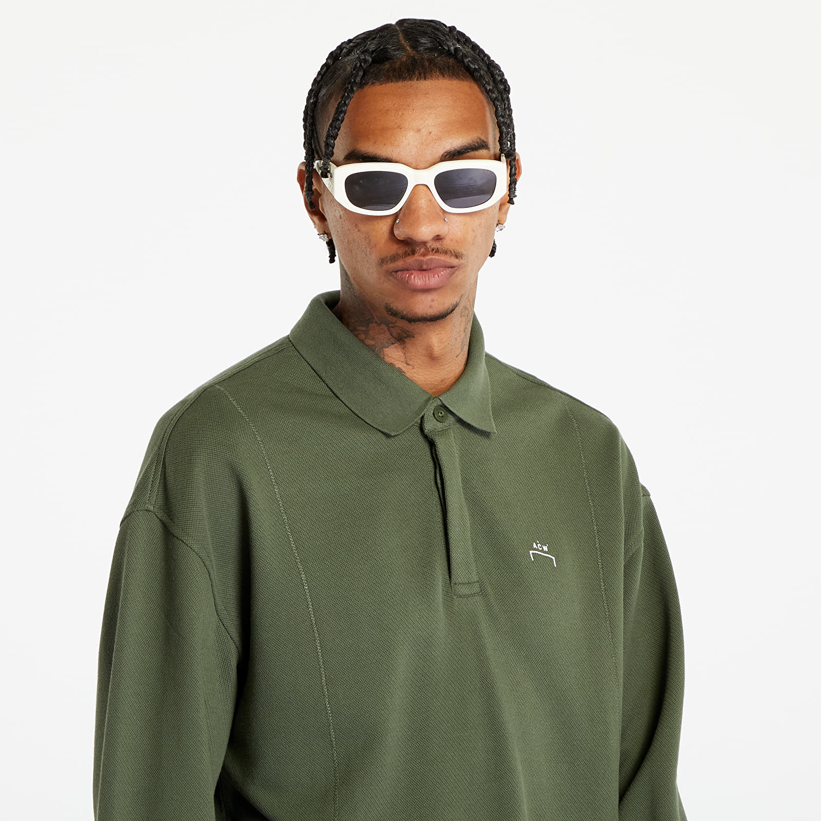 T-shirts Converse x A-COLD-WALL* UNISEX Long Sleeve Polo Dark Pine Green