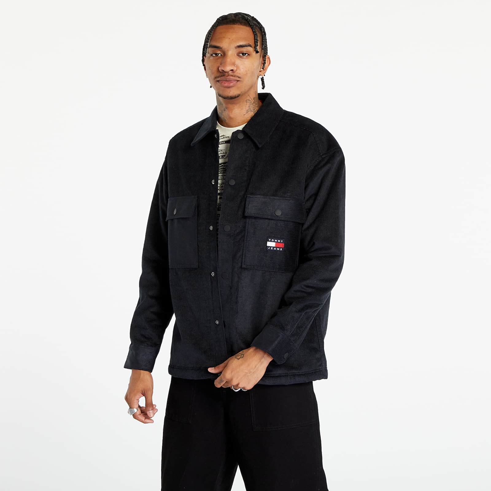 Jackets Tommy Jeans Sherpa Lined Cord Overshirt Black