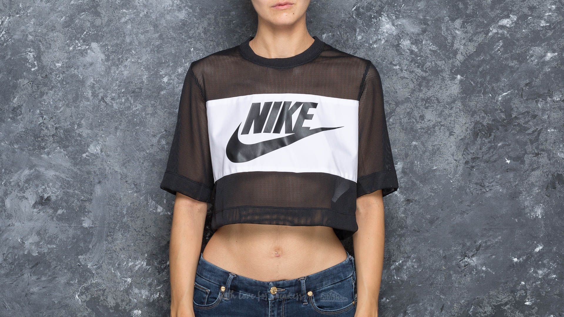 Camisetas Nike Sportswear W Top Crop Mesh Black