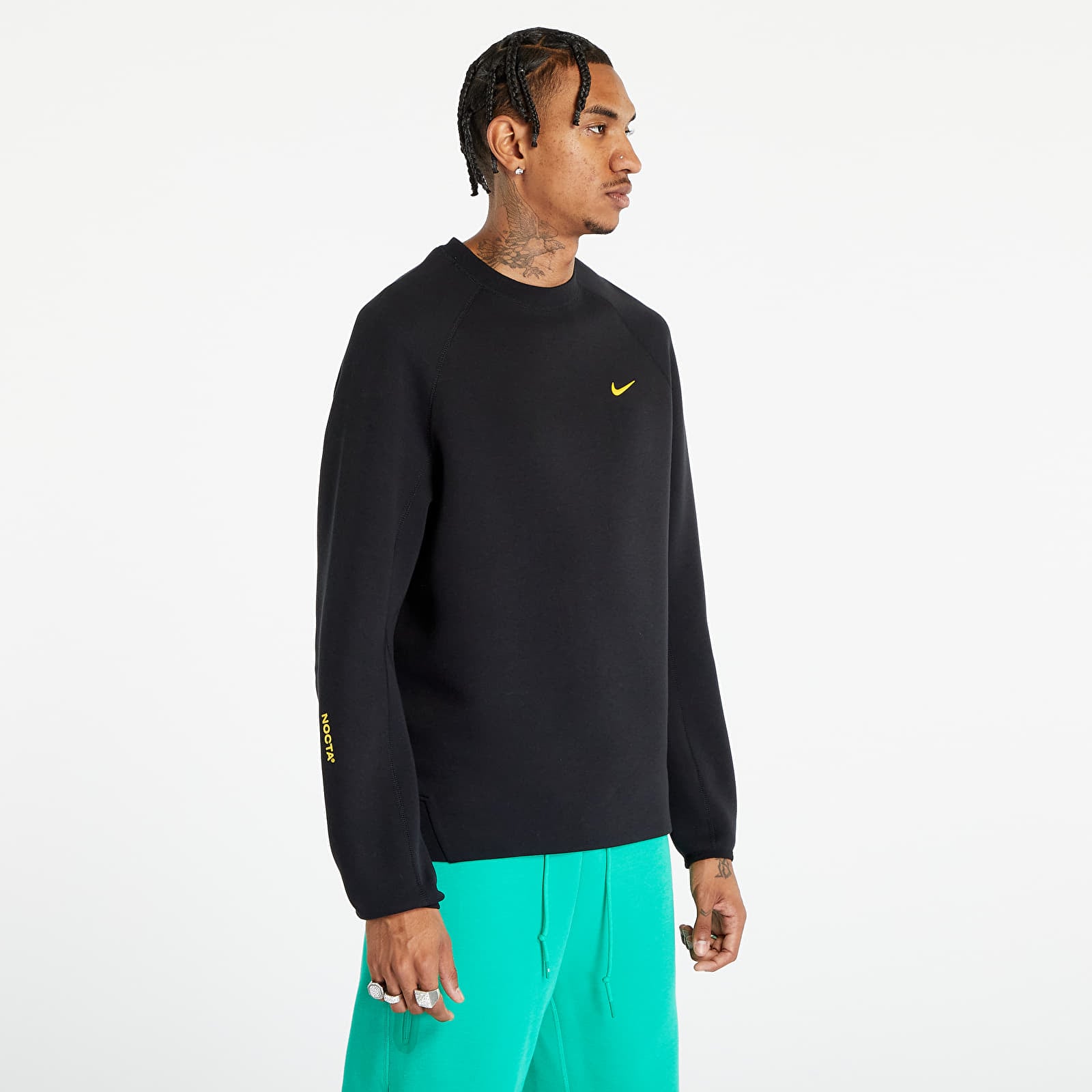 Sweatshirt Nike x NOCTA Tech Fleece Mens Crew Black/ University Gold M