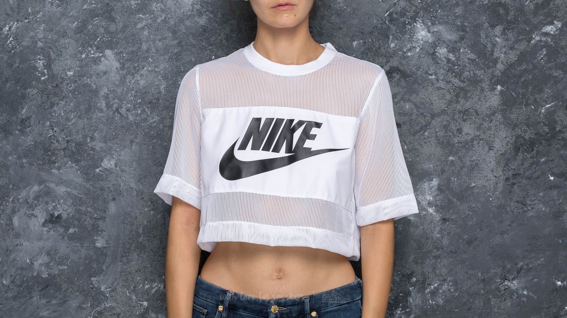 Camisetas Nike Sportswear W Top Crop Mesh White Footshop