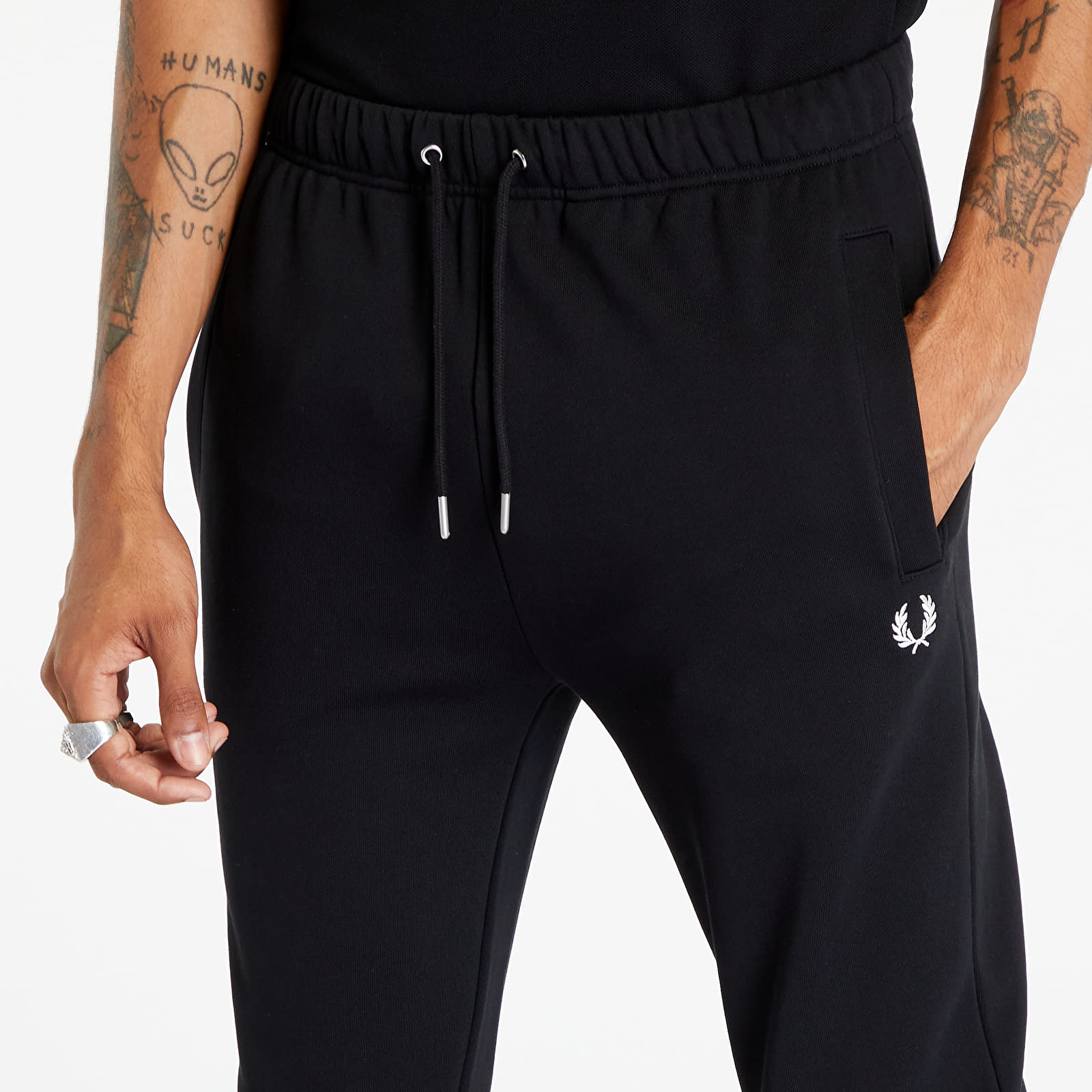 Pantaloni FRED PERRY Loopback Sweatpant Black - 1 | YEO