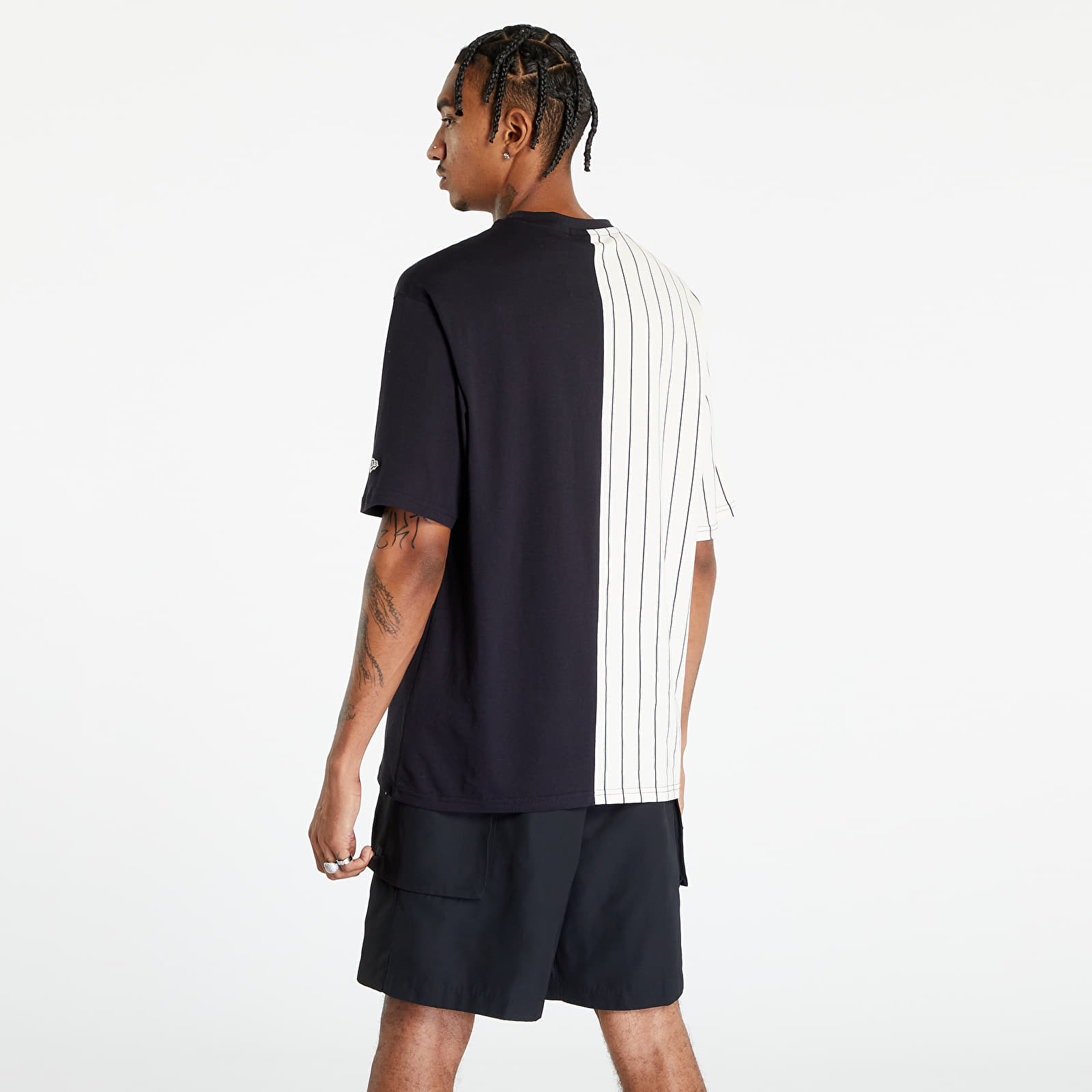 T-shirts New Era New York Yankees Mlb Half Striped Oversized Tee Black/White