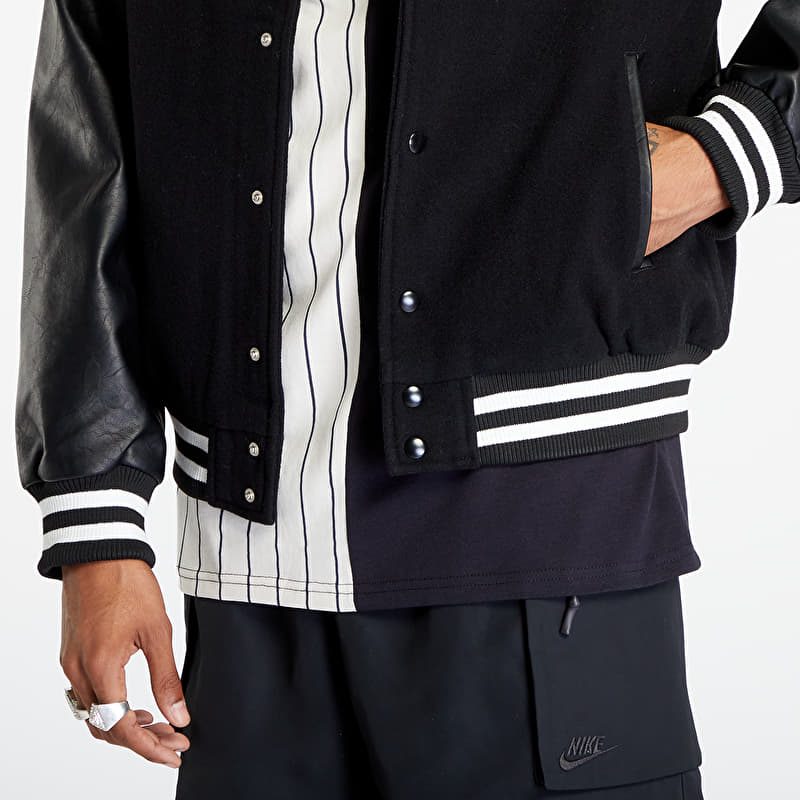 New Era New York Yankees Mlb Large Logo Varsity Jacket Black
