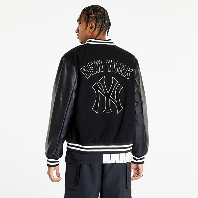 New Era New York Yankees Mlb Large Logo Varsity Jacket Black