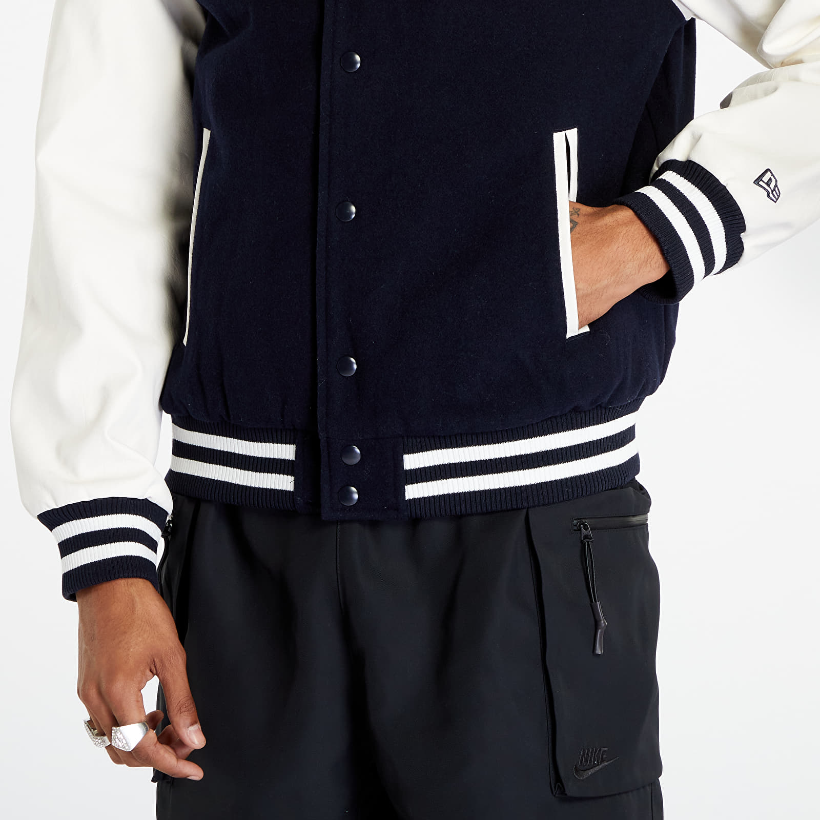 Geci New Era Los Angeles Dodgers Mlb Large Logo Varsity Jacket Navy