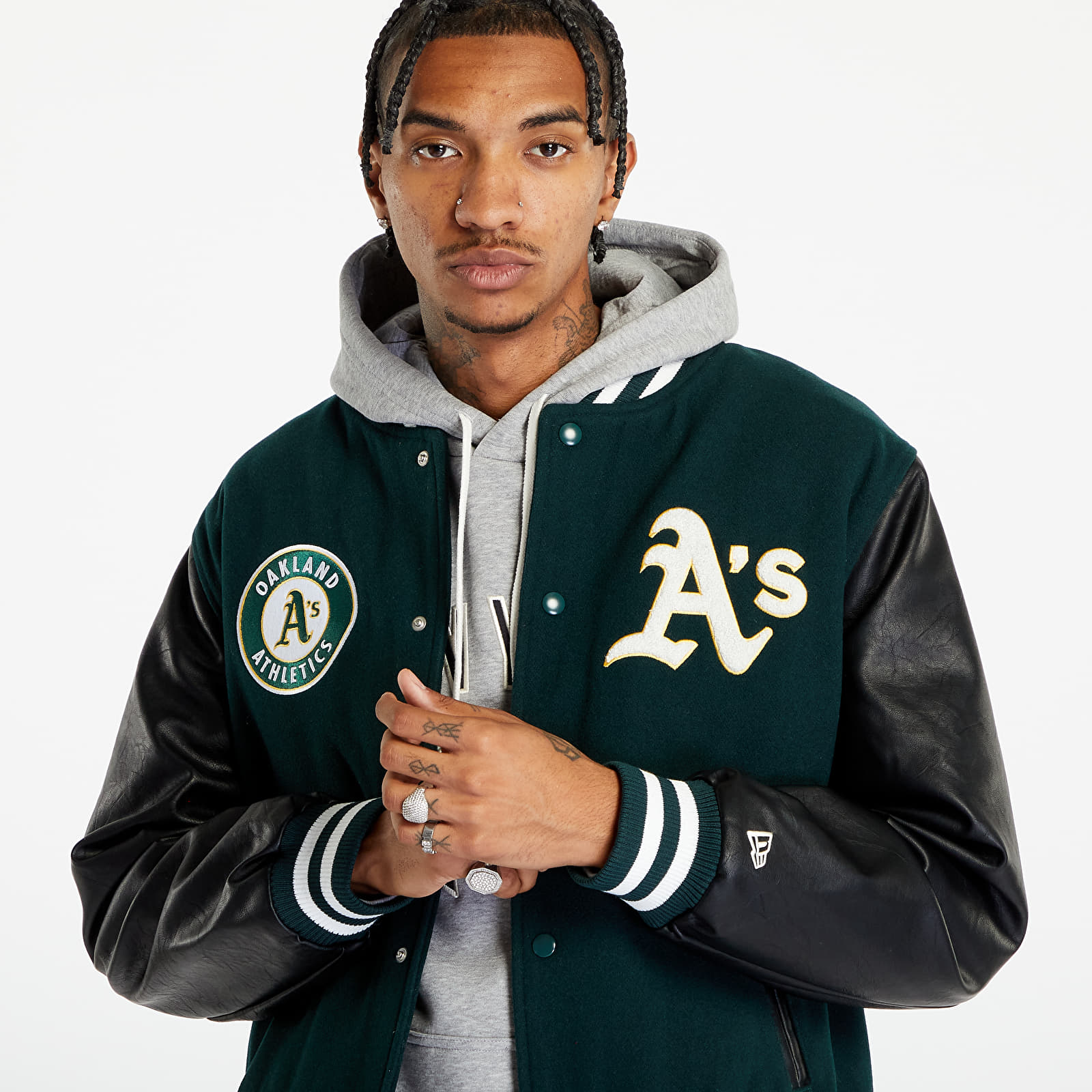Jackets New Era Oakland Athletics Mlb Large Logo Varsity Jacket