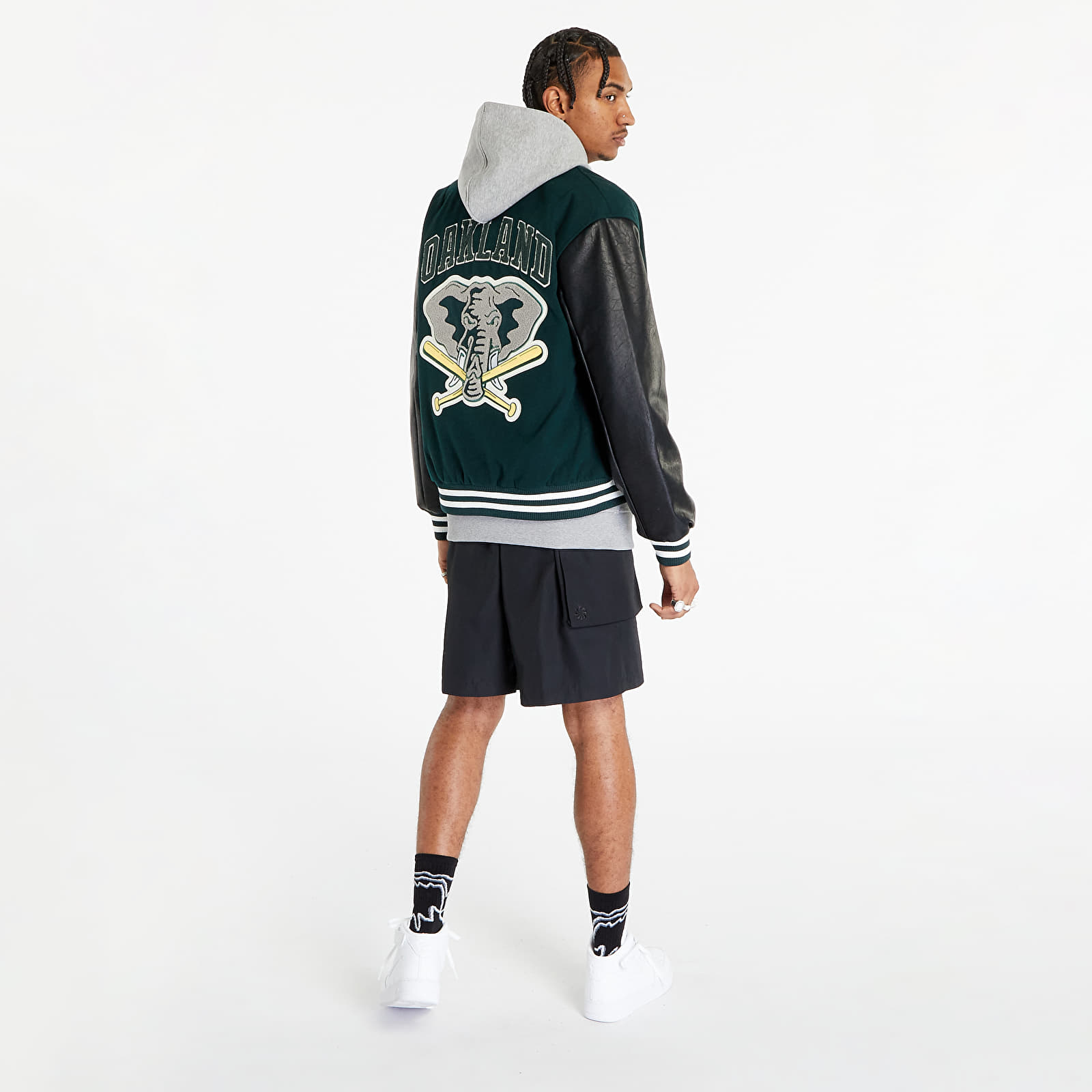 Geci New Era Oakland Athletics Mlb Large Logo Varsity Jacket Dark Green