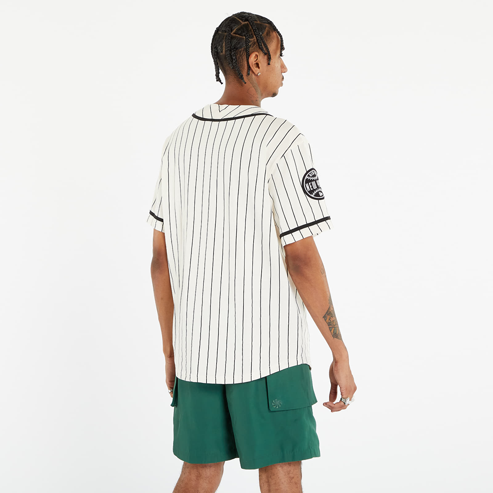 Pólók New Era Pinstripe Jersey Tee Off White