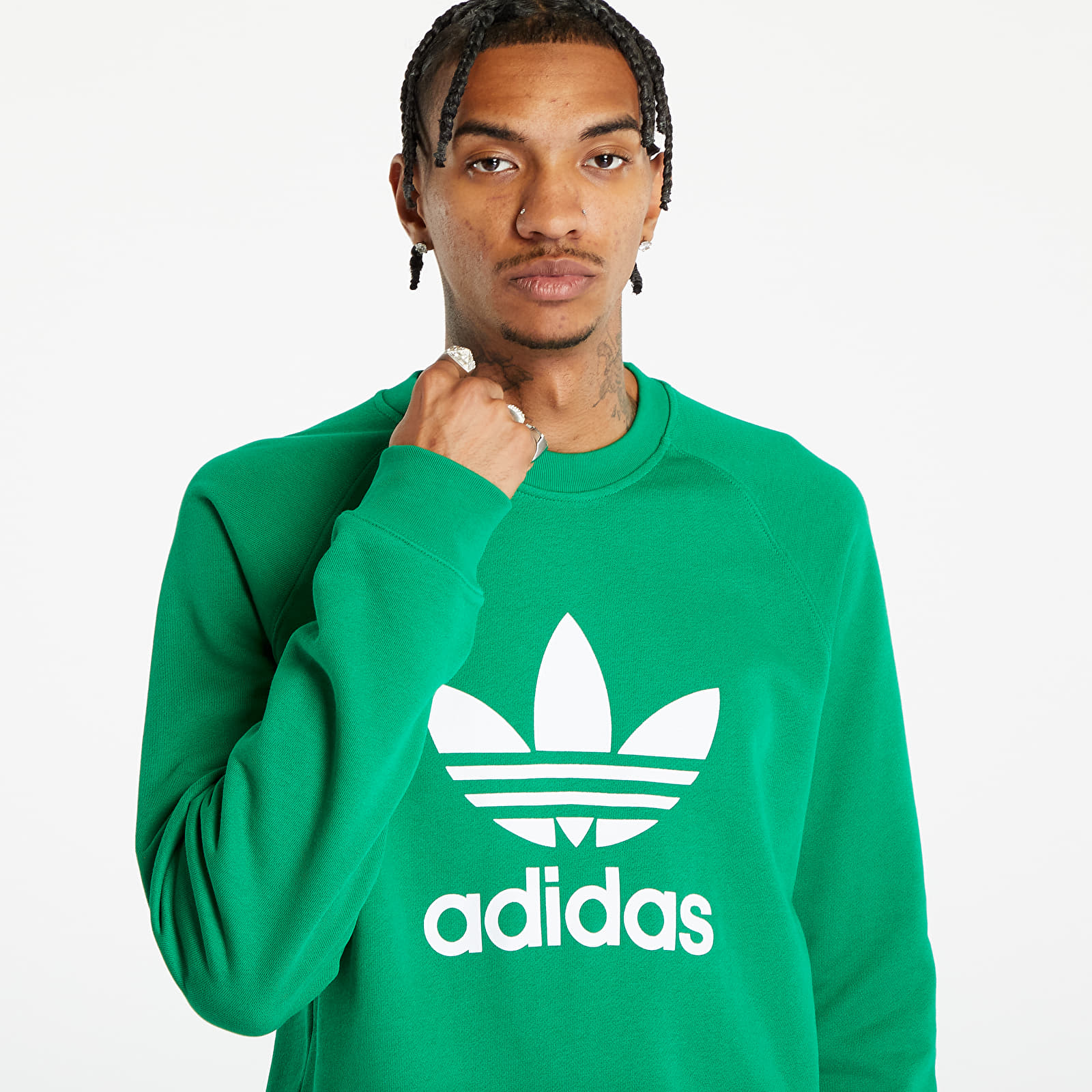 sweatshirts Classics adidas Hoodies | Adicolor Sweatshirt and Footshop Trefoil Green Crewneck