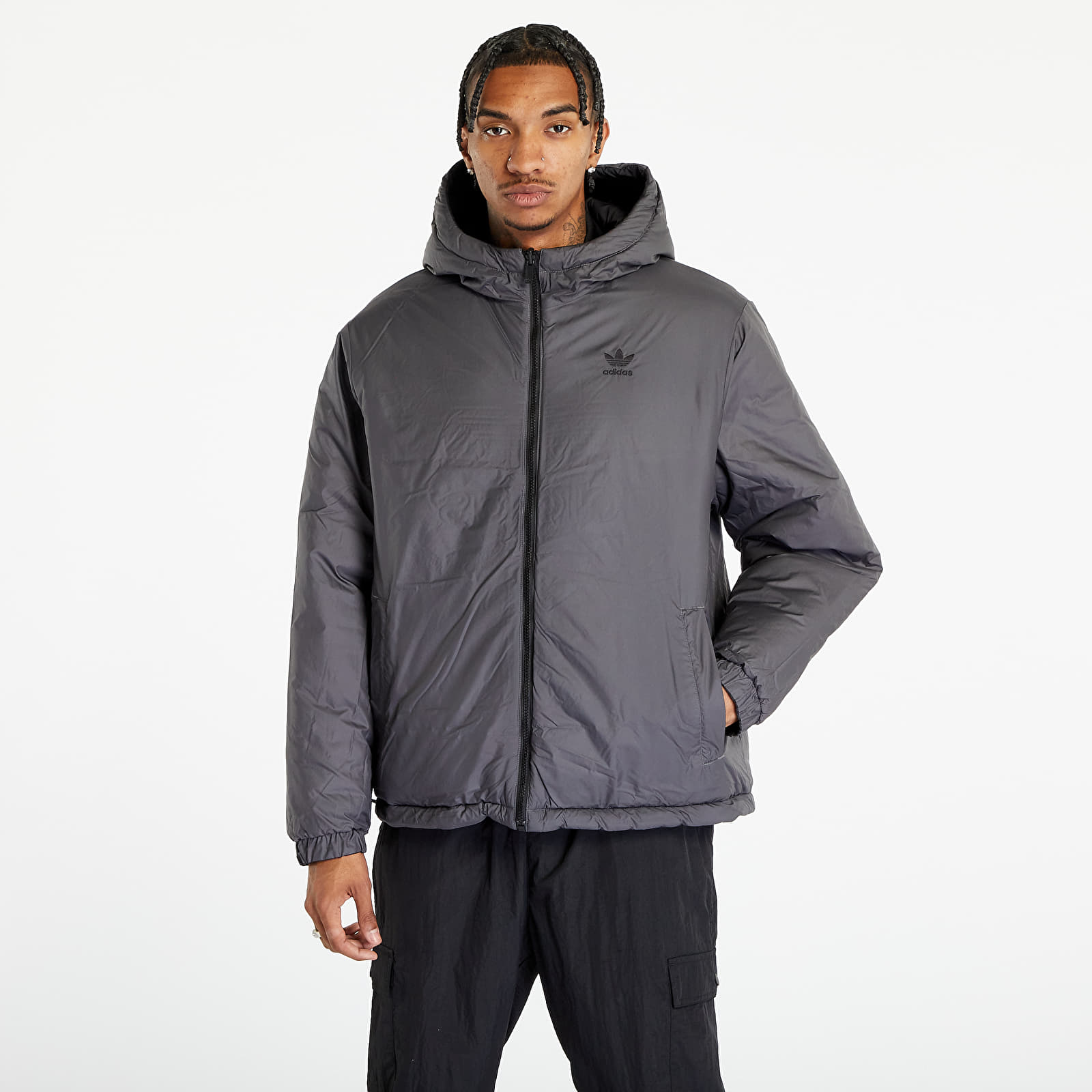 Adidas reversible jacket grey shop and black