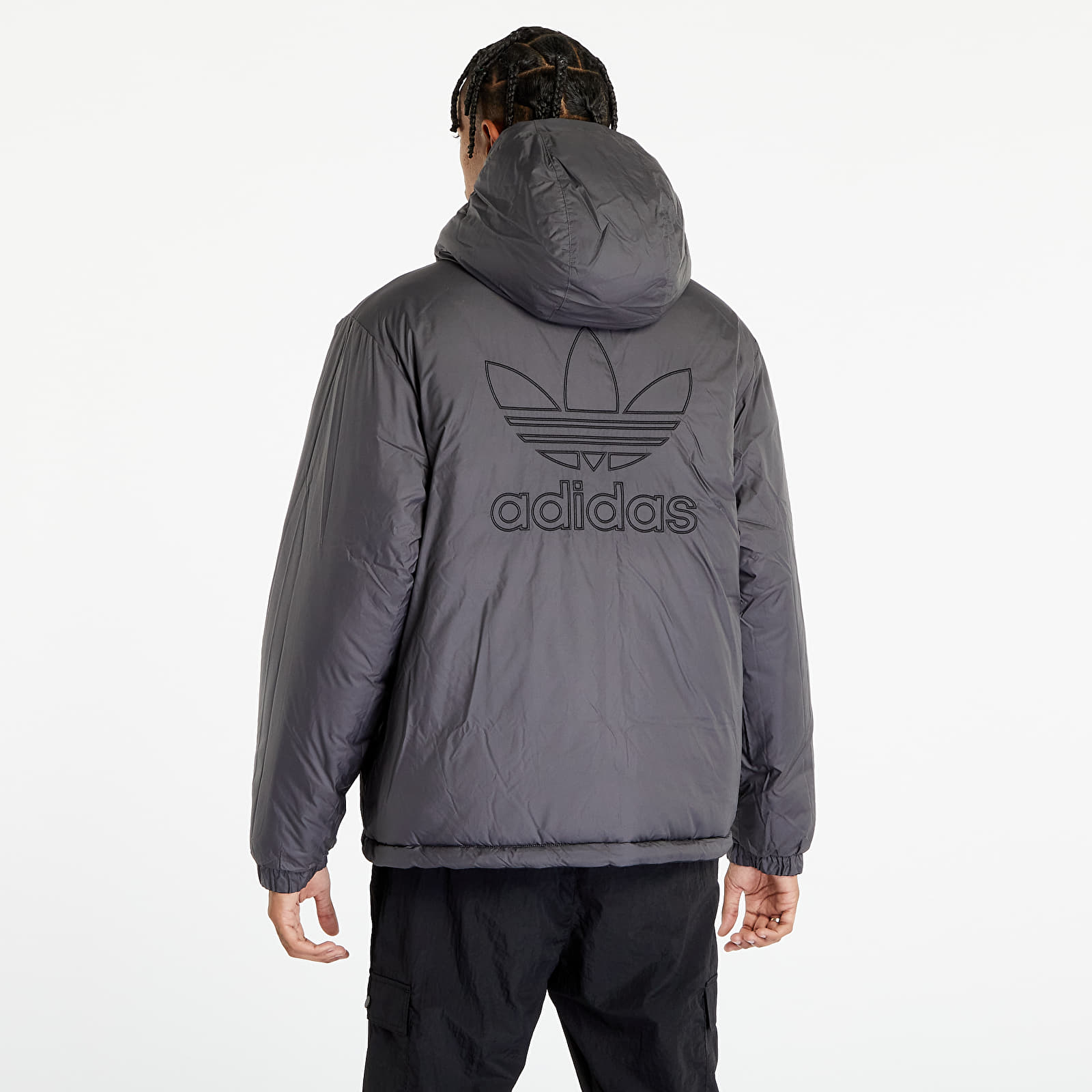 Adidas reversible jacket grey and black discount