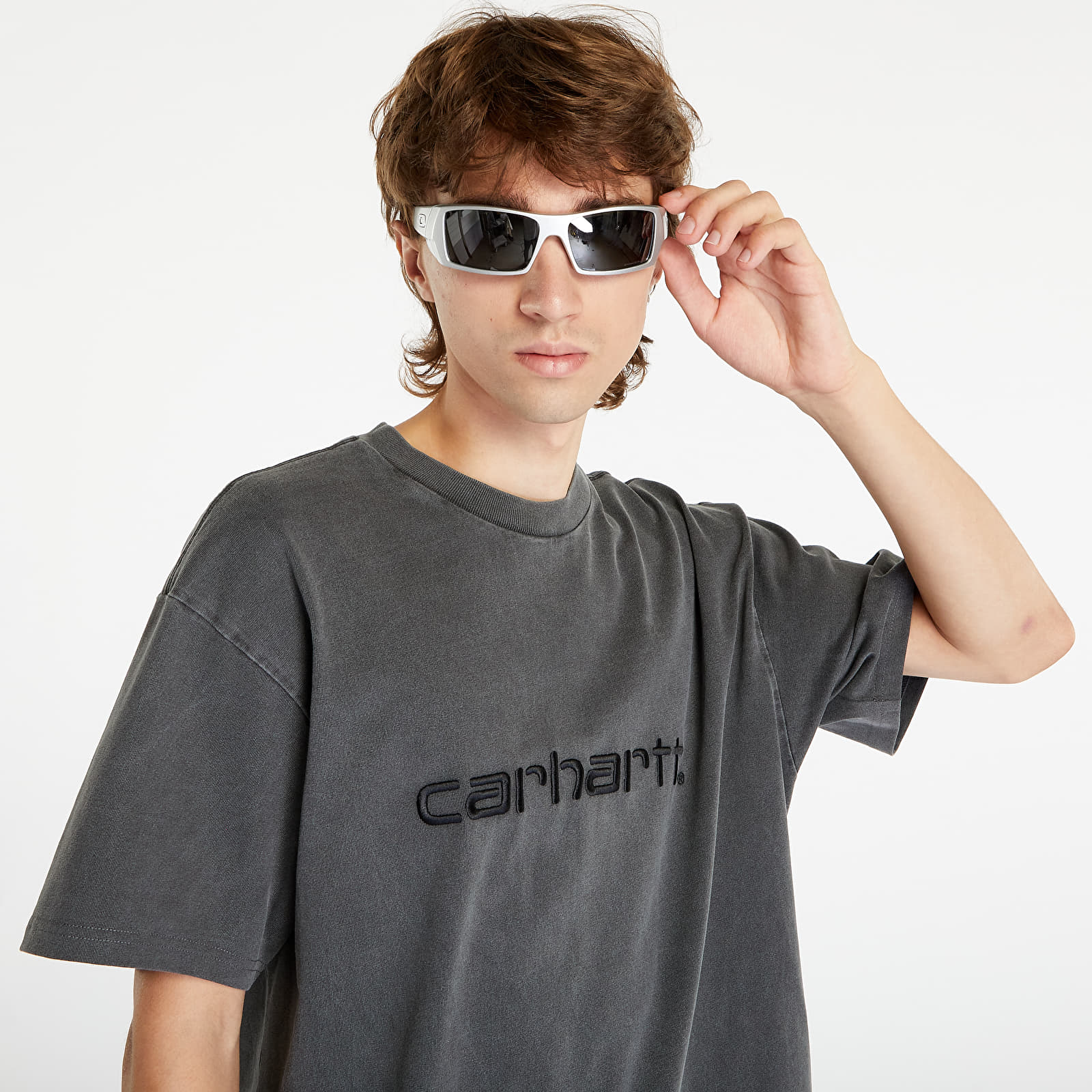 Marškinėliai Carhartt WIP Duster Short Sleeve T-Shirt UNISEX Black Garment Dyed