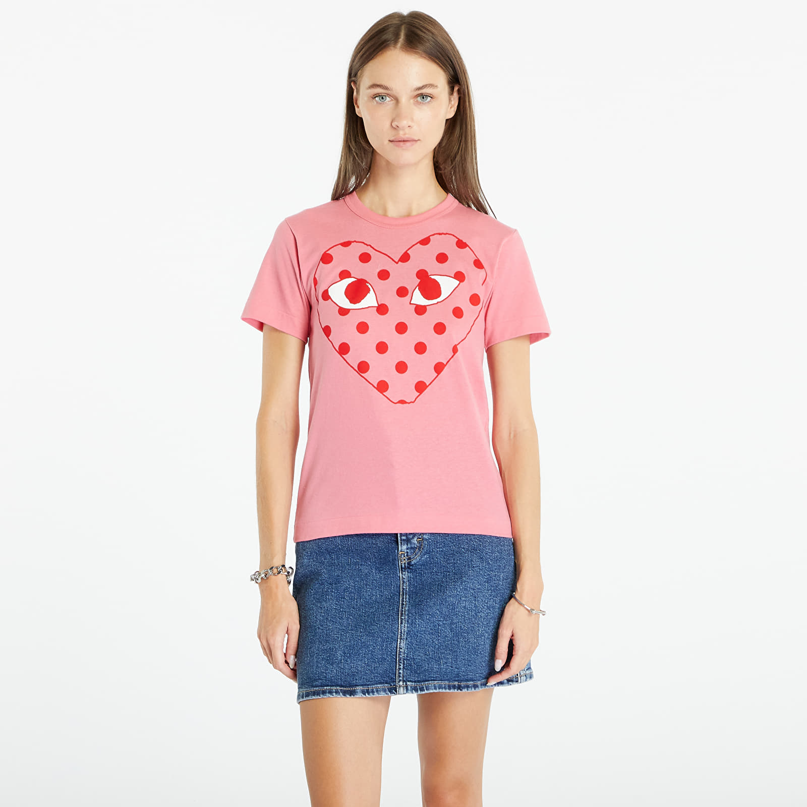T-shirts Comme des Garçons PLAY Heart Logo Short Sleeve Tee Pink