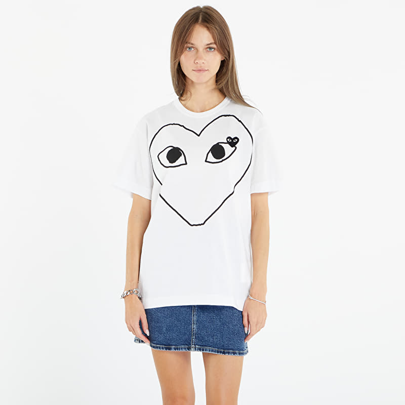 Tricou Comme des Garçons PLAY Heart Logo Short Sleeve Tee UNISEX White