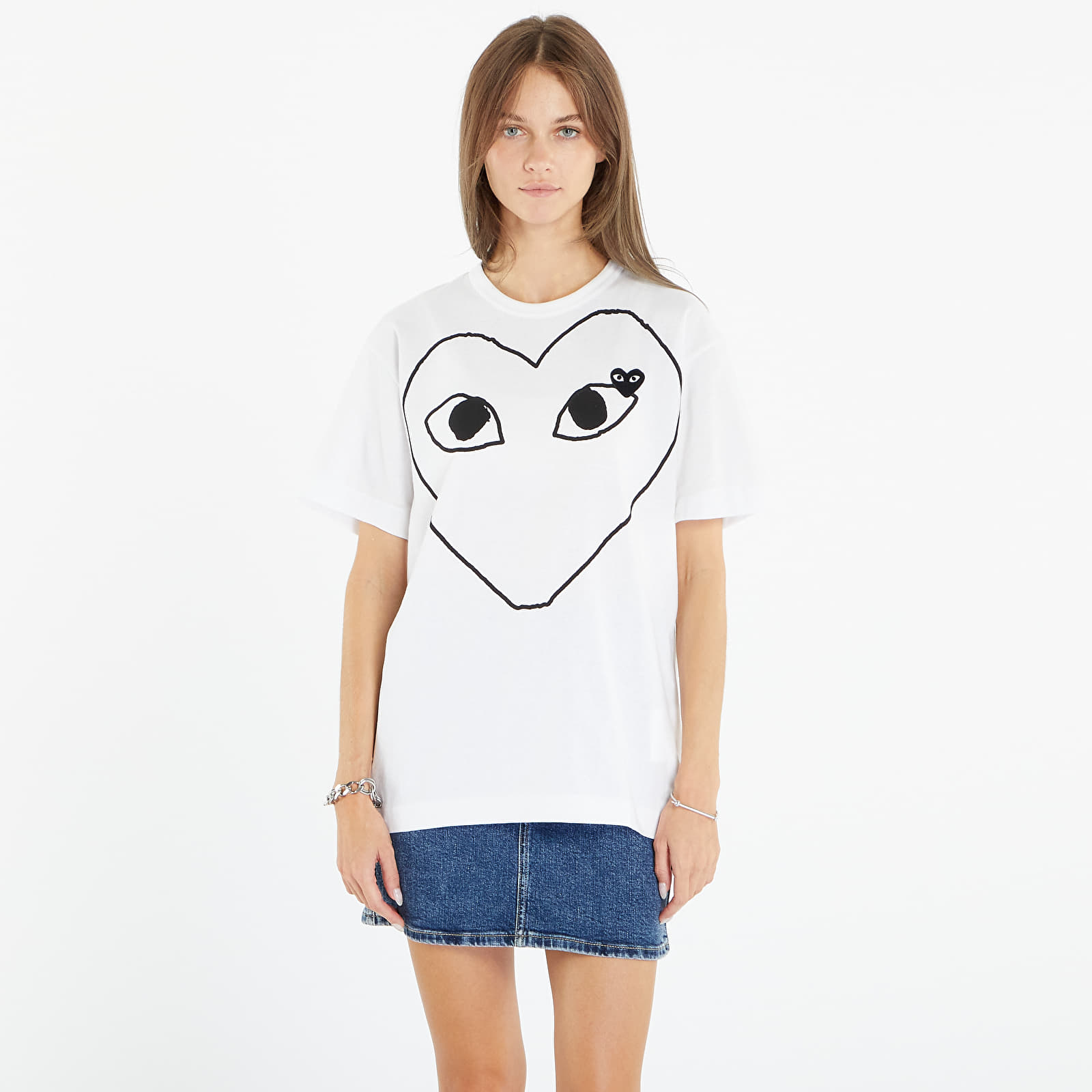 T-shirts Comme des Garçons PLAY Heart Logo Short Sleeve Tee UNISEX White