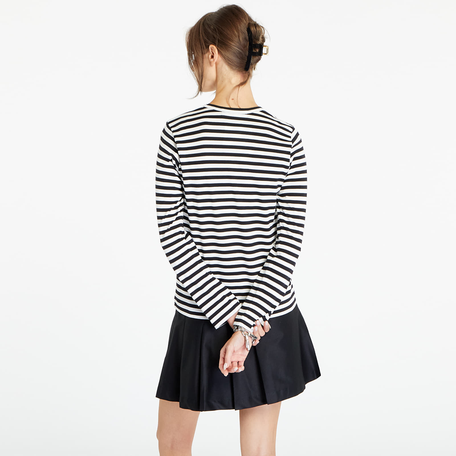 T-shirts  Comme des Garçons PLAY Heart Logo Long Sleeve Tee Black/ White