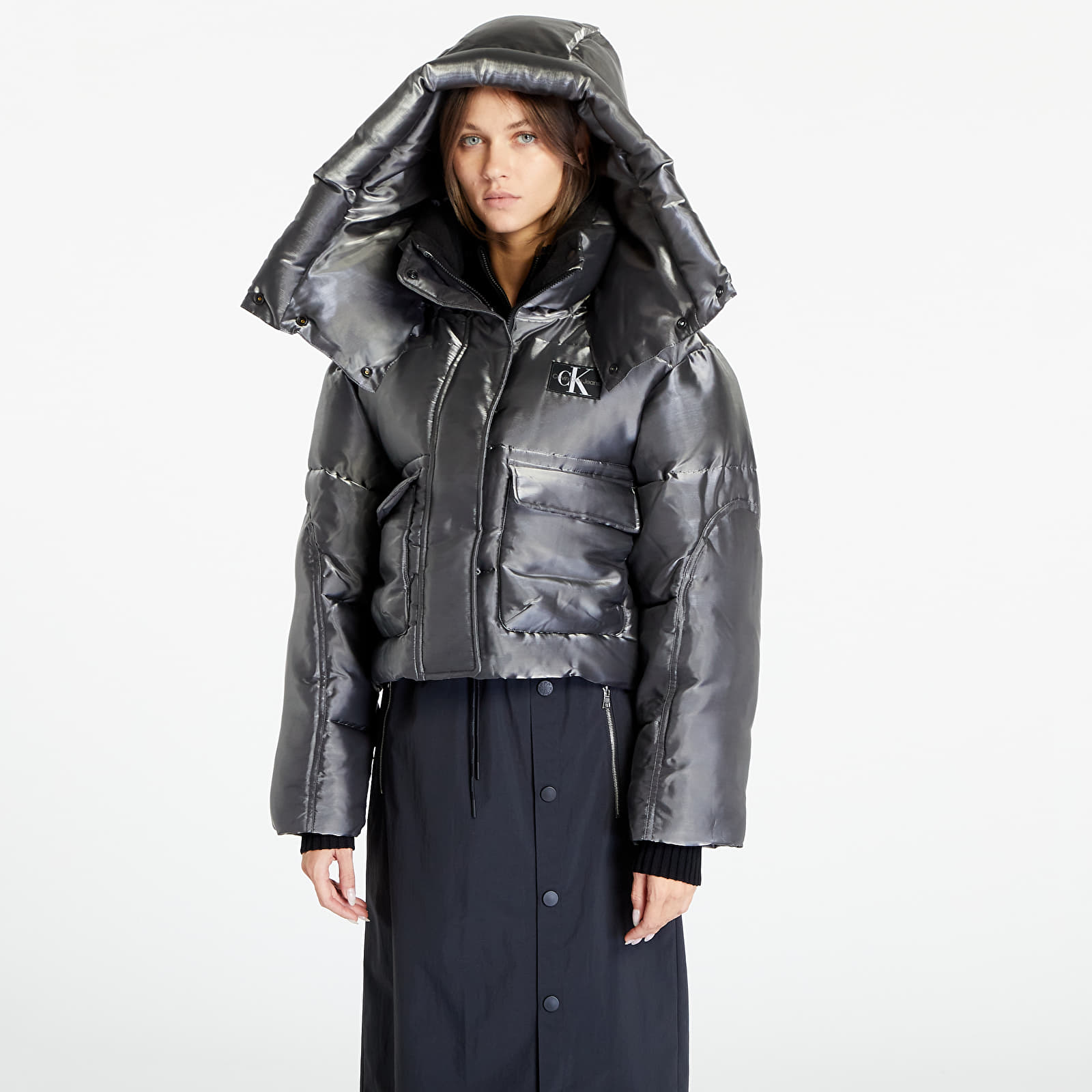 Calvin klein synthetic down parka in black new arrivals