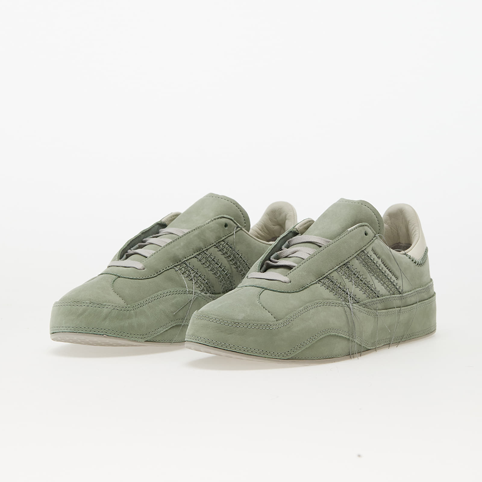 Scarpe uomo Y 3 Gazelle Silver Green Off White Light Brown
