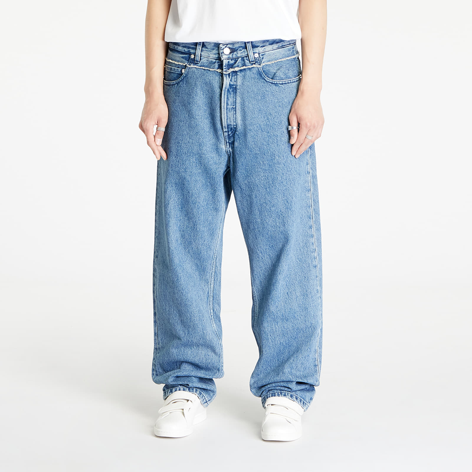 Τζιν Ambush Waist Detail Denim Pants Light Blue/ No Color