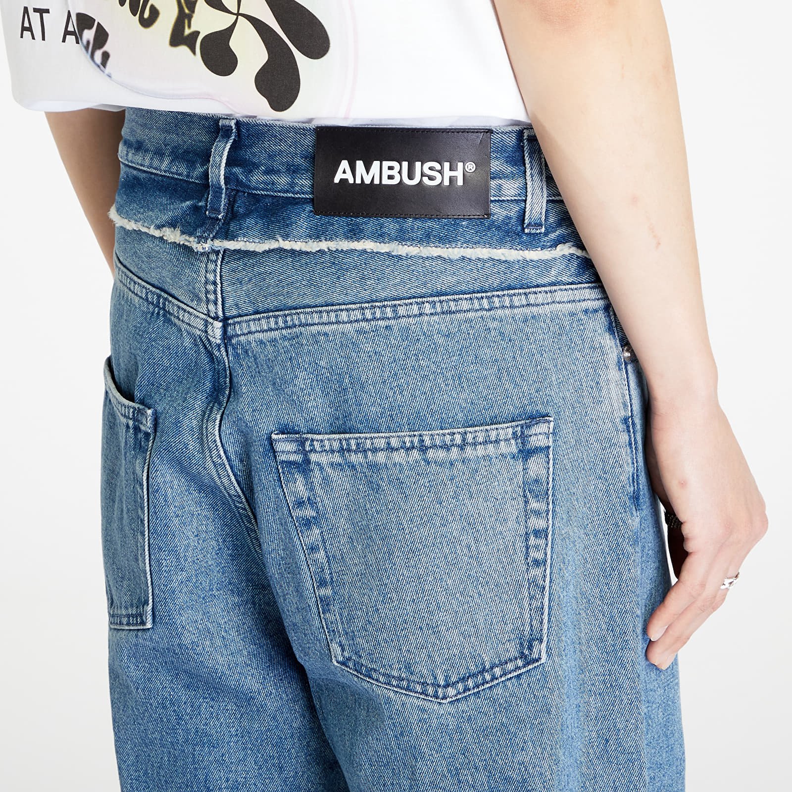 Τζιν Ambush Waist Detail Denim Pants Light Blue/ No Color