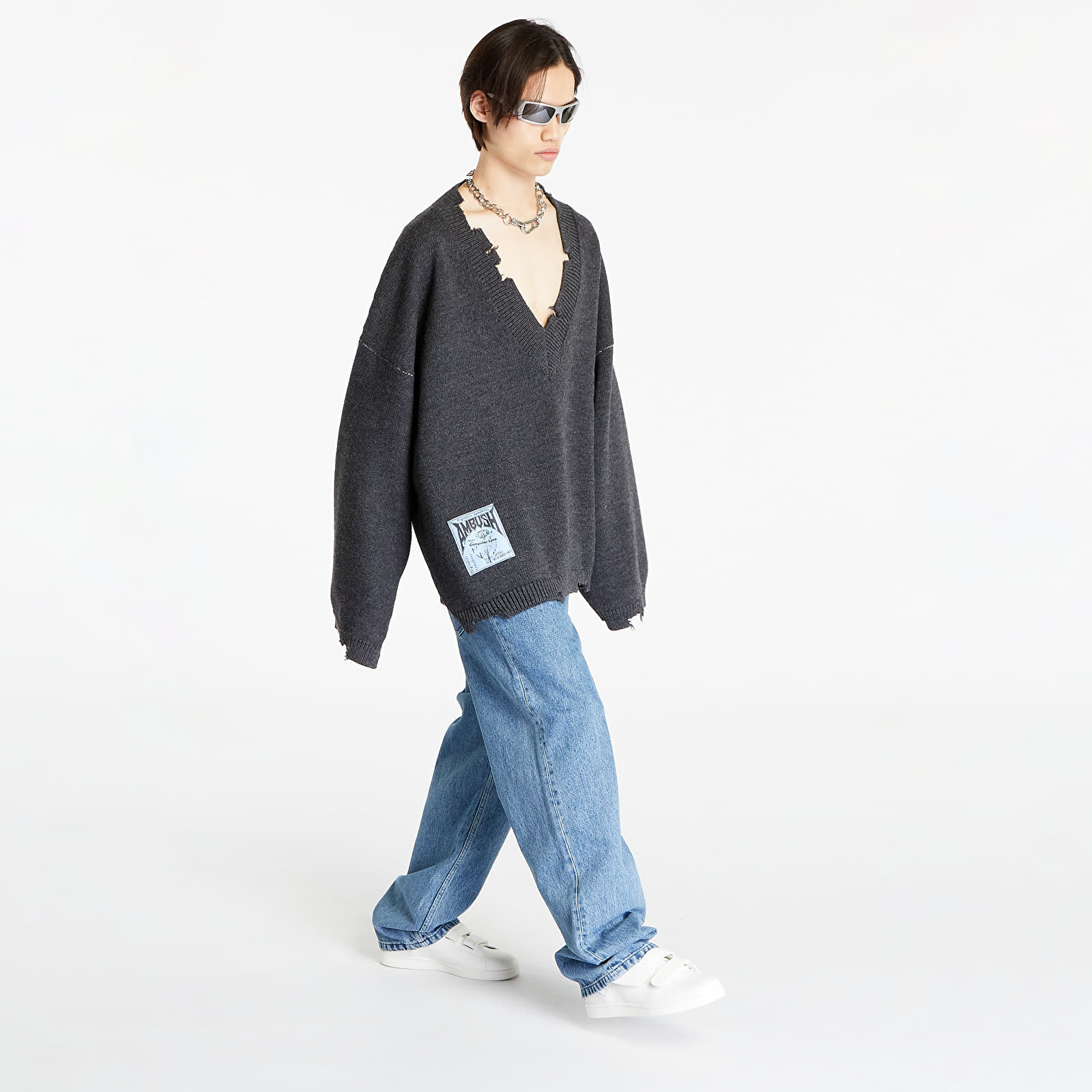 Τζιν Ambush Waist Detail Denim Pants Light Blue/ No Color
