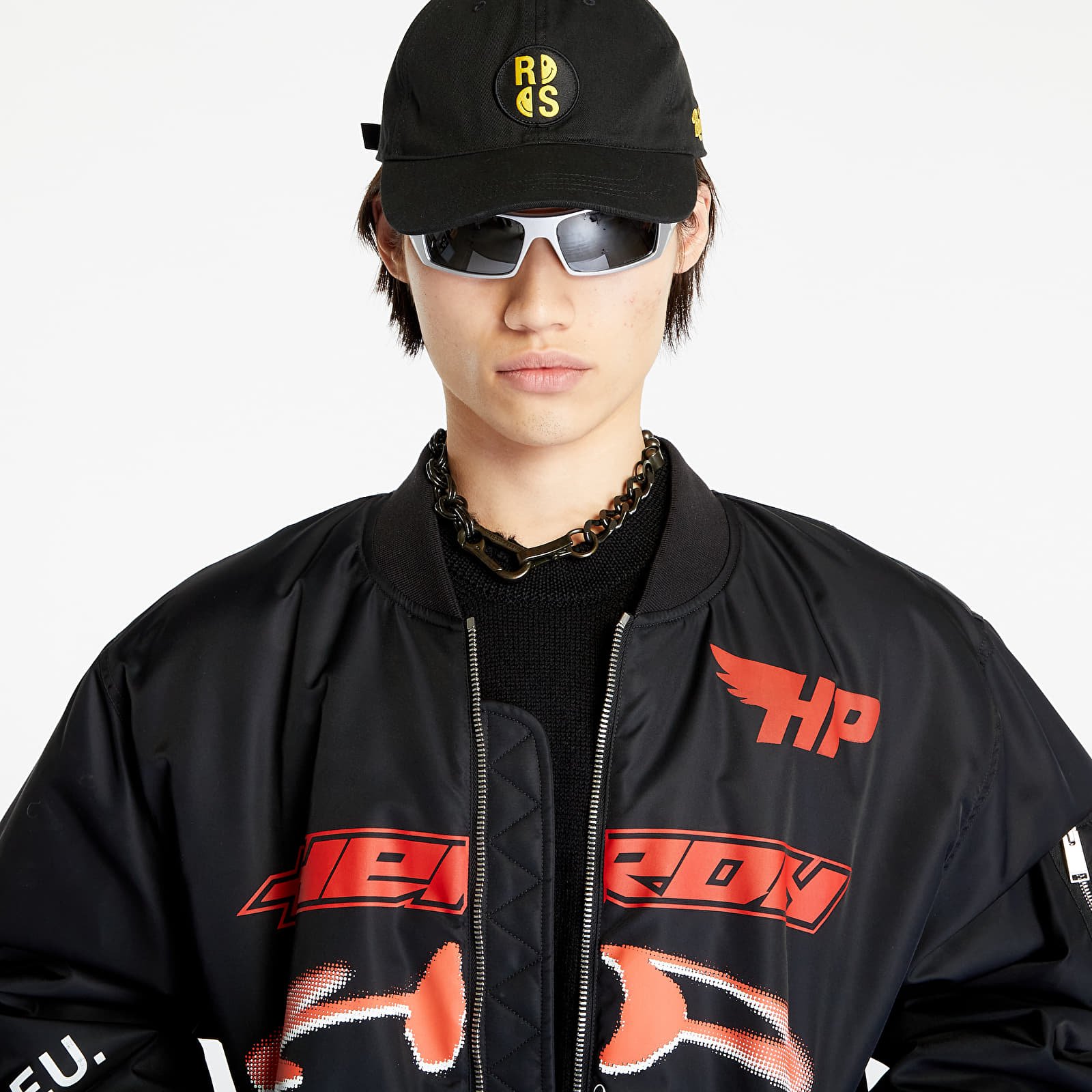 Bomber Jackets HERON PRESTON Ex-Ray Nylon Bomber Black/ Red