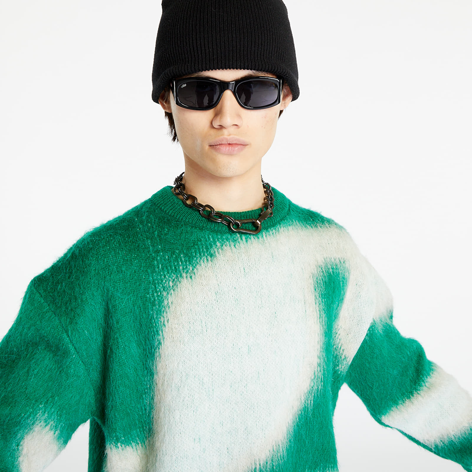 Pulovere HERON PRESTON Aop Knit Crewneck Green/ White