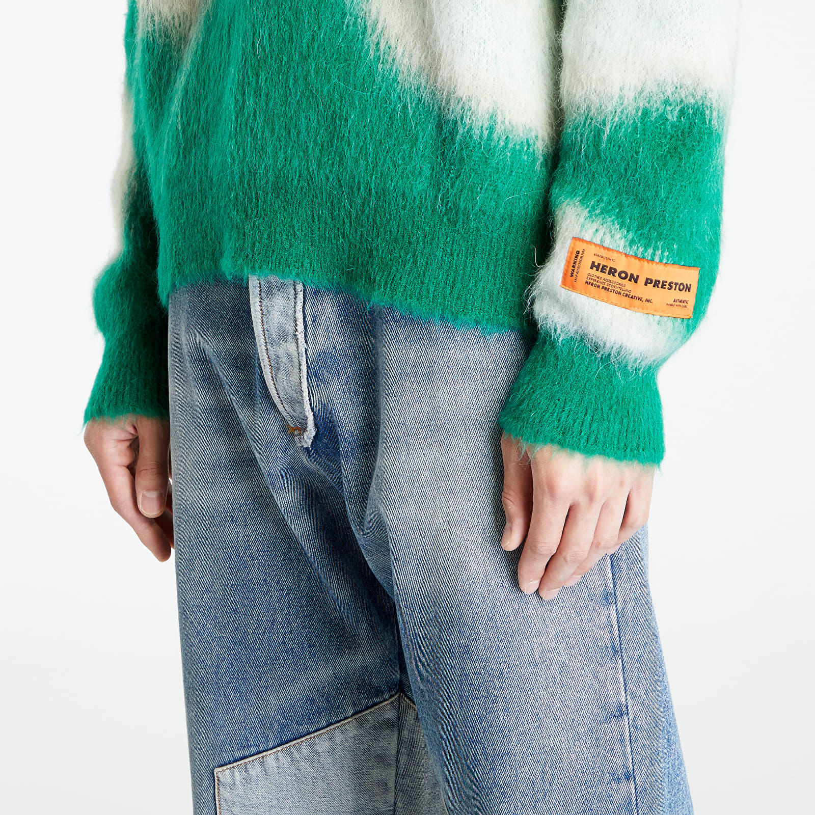Pulovere HERON PRESTON Aop Knit Crewneck Green/ White
