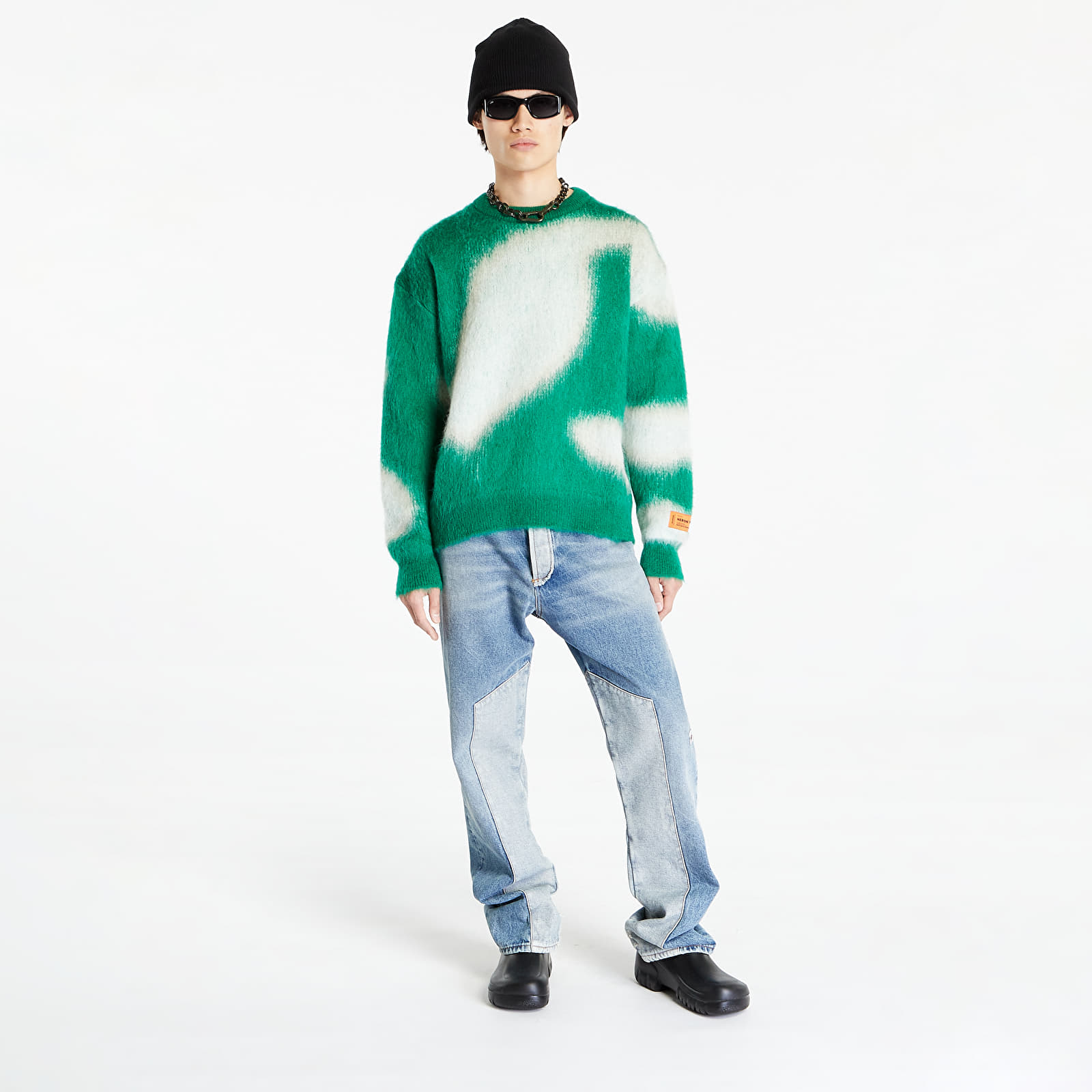 Pulovere HERON PRESTON Aop Knit Crewneck Green/ White