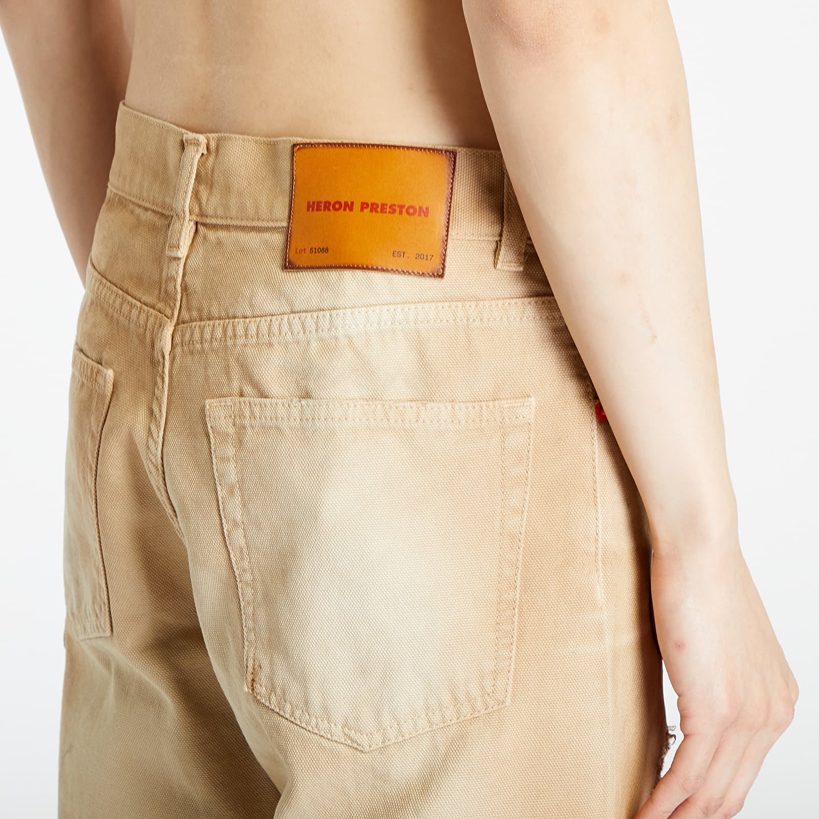 Jeans HERON PRESTON Destroyed Canvas Hammer Pants Beige
