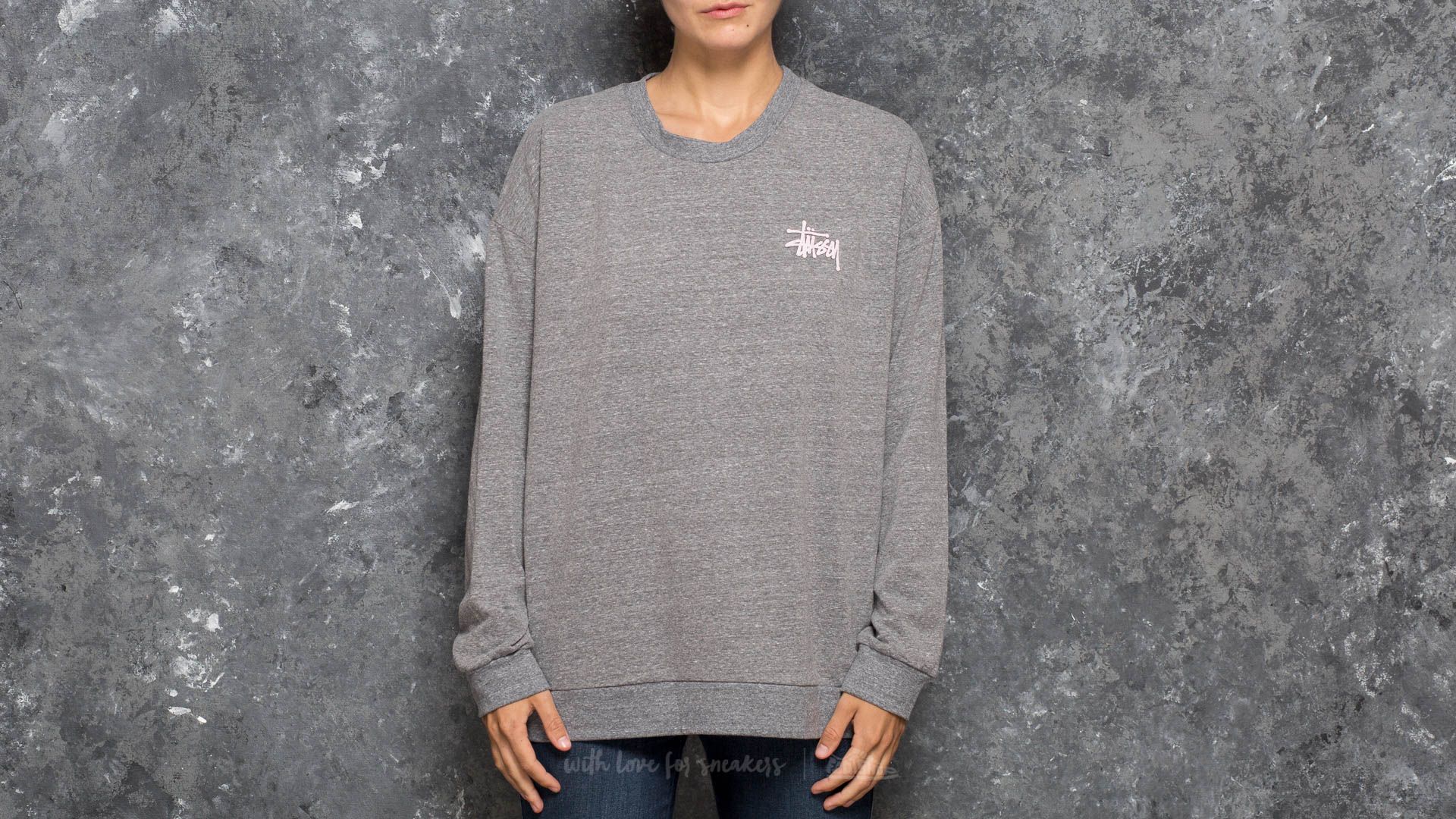 Hoodies and sweatshirts  Stüssy Puff Stock Crew Grey Heather