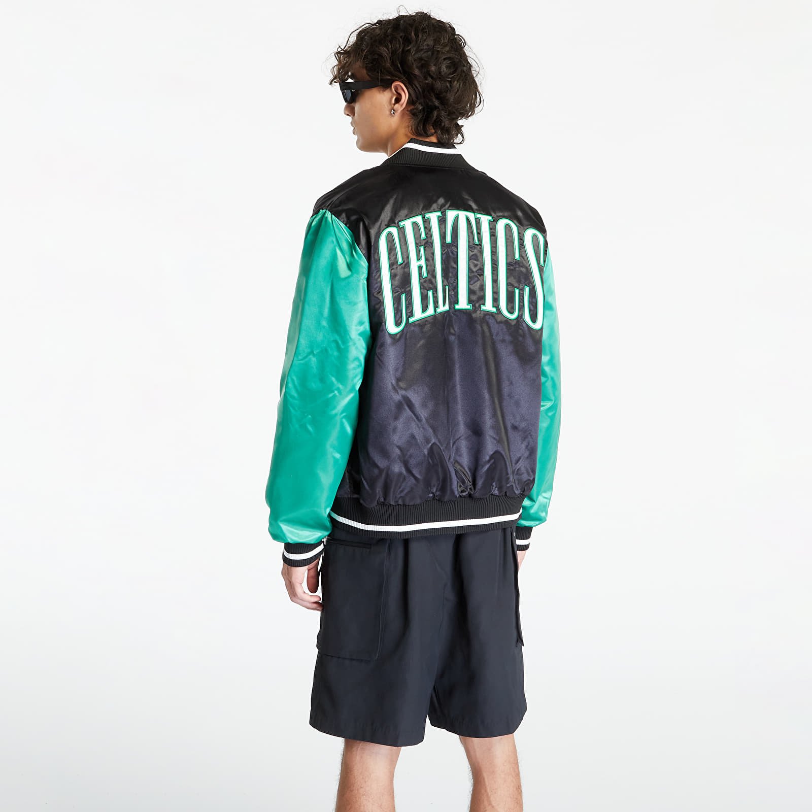 Jakker New Era NBA Satin Bomber Boston Celtics Black/ Kelly Green