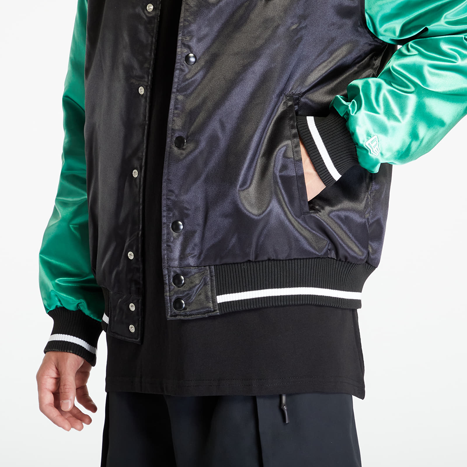 Jakker New Era NBA Satin Bomber Boston Celtics Black/ Kelly Green