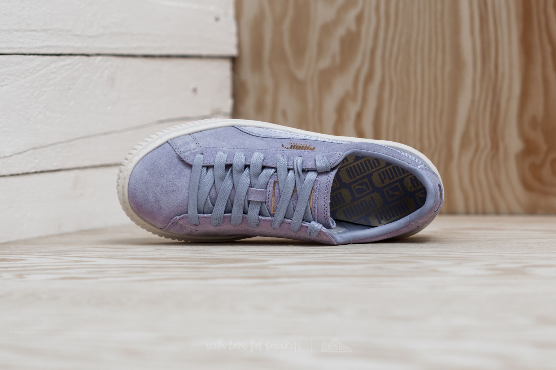 Women s shoes Puma Suede Platform Mono Satin Sweet Lavender Whisper Gold Footshop