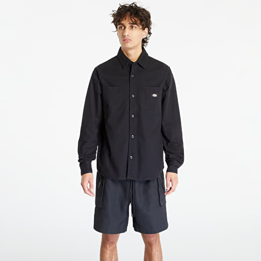 【BLACK】Washed duck shirt Dickies Duck Canvas Shirt Stone Washed Black | Footshop