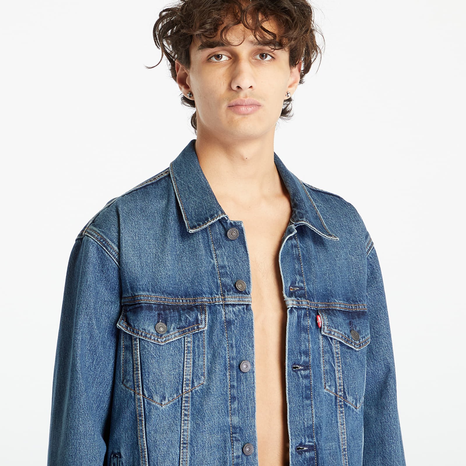 Kurtki Levi's® Relaxed Fit Trucker Jacket Med Indigo - Worn In