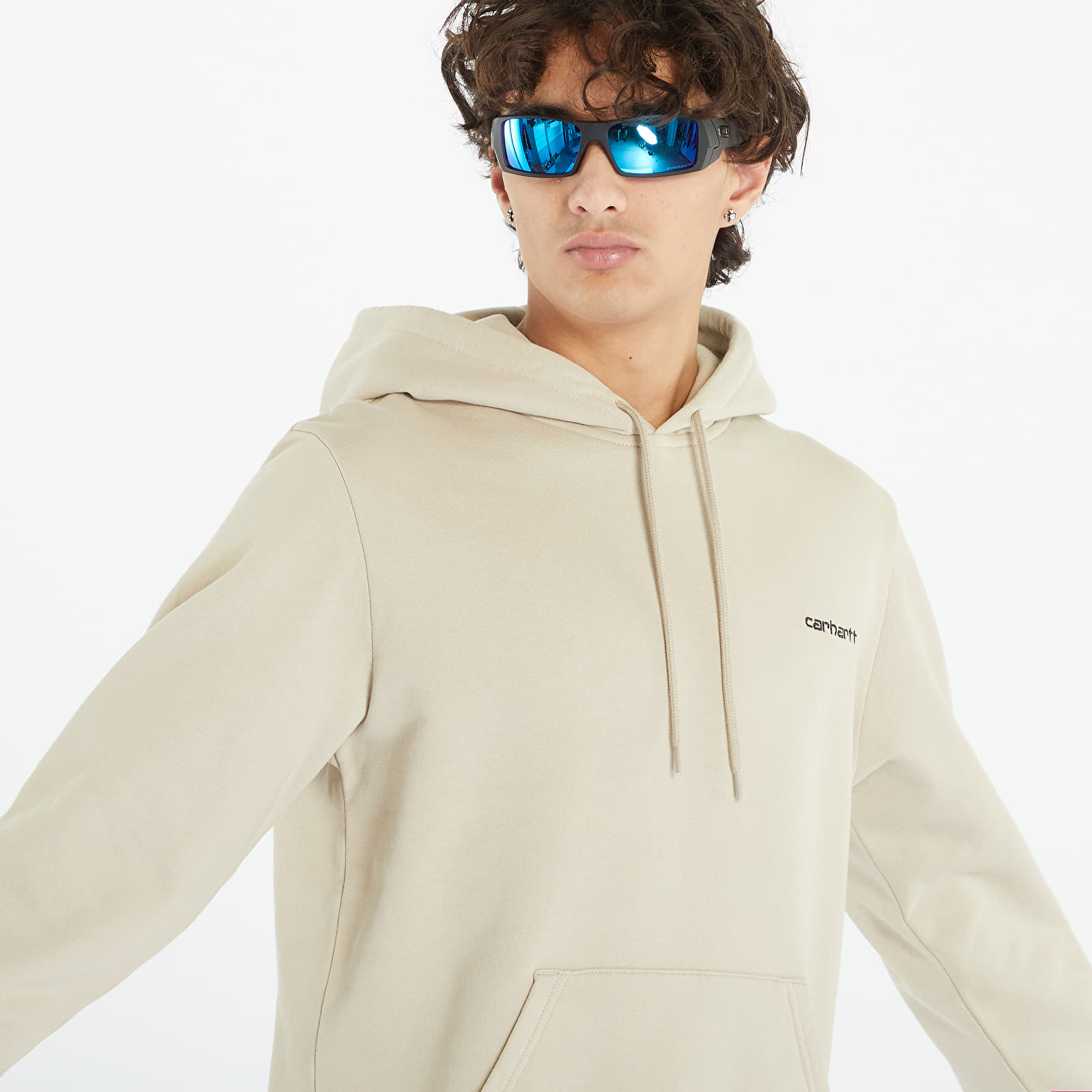 Mikiny Carhartt WIP Hooded Script Embroidery Sweatshirt Wall