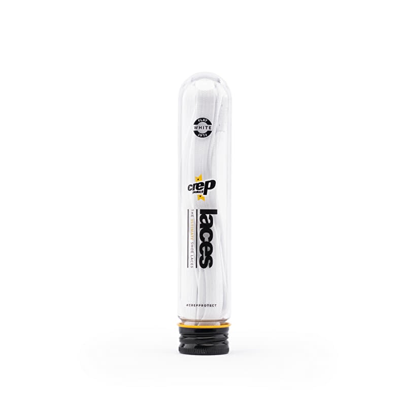 Crep Protect Pre-Treated Laces Ice White Flat