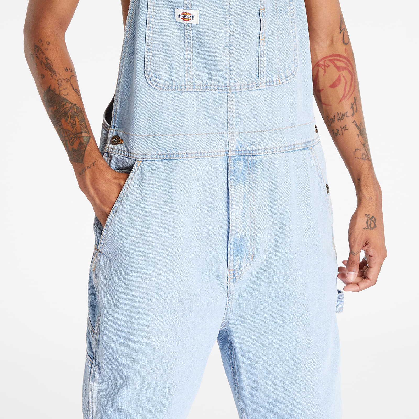 Byxor och jeans Dickies Dickies Classic Denim Bib Vintage Aged Blue
