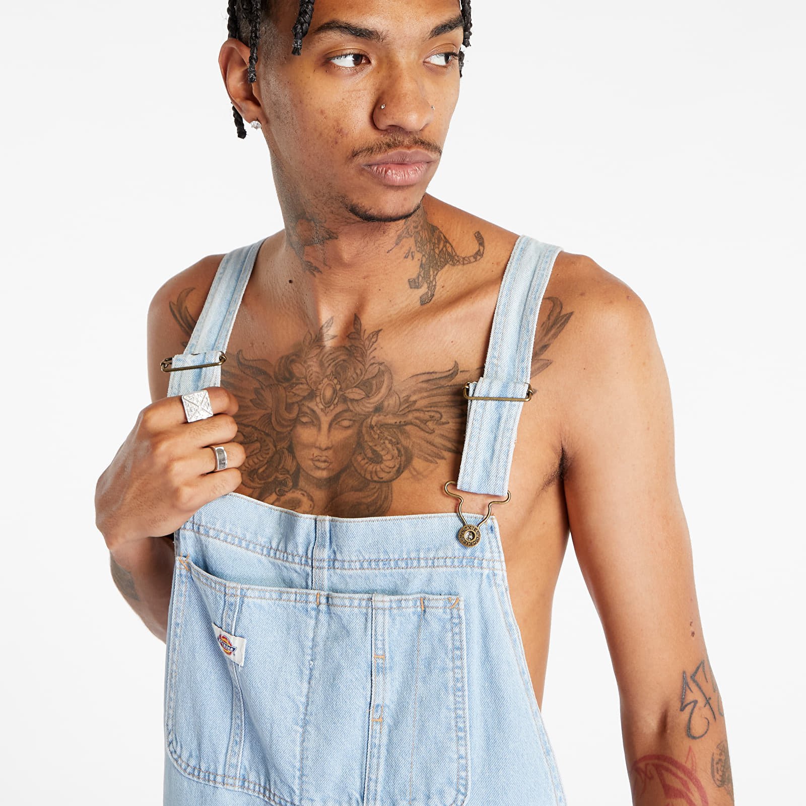 Byxor och jeans Dickies Dickies Classic Denim Bib Vintage Aged Blue