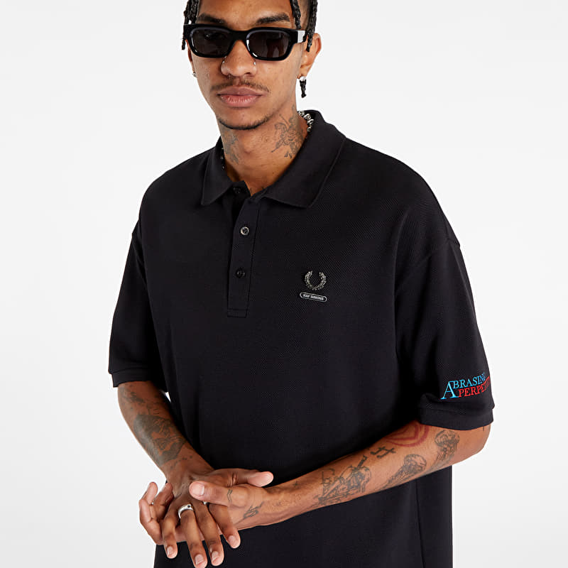トップス RAF SIMONS x FRED PERRY FRED PERRY x RAF SIMONS Embroidered Oversized Polo T-Shirt Black
