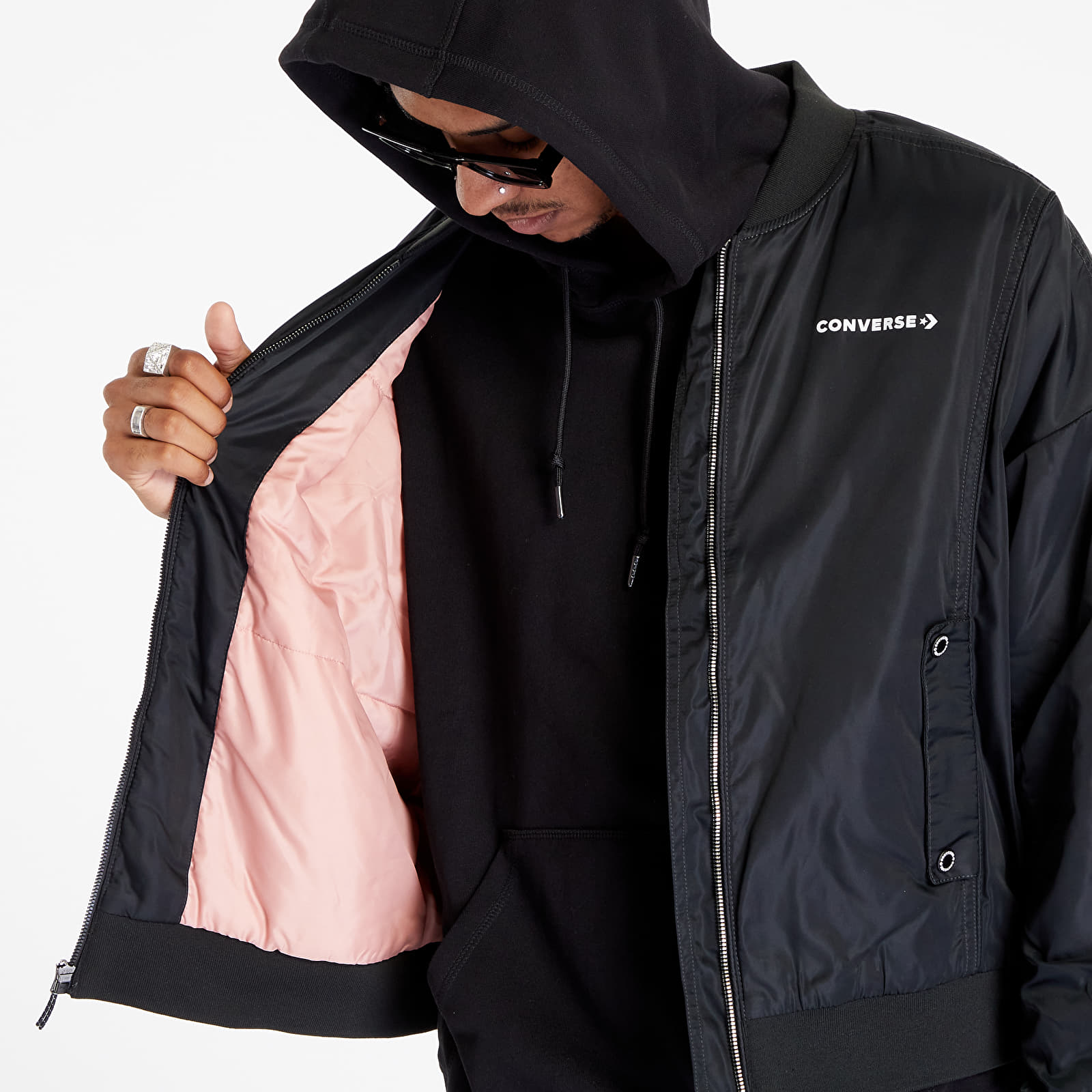 Converse quilted hot sale bomber jacket