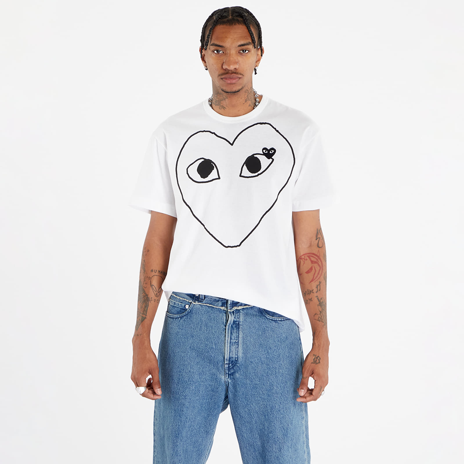 T-shirts Comme des Garçons PLAY Heart Logo Short Sleeve Tee UNISEX White