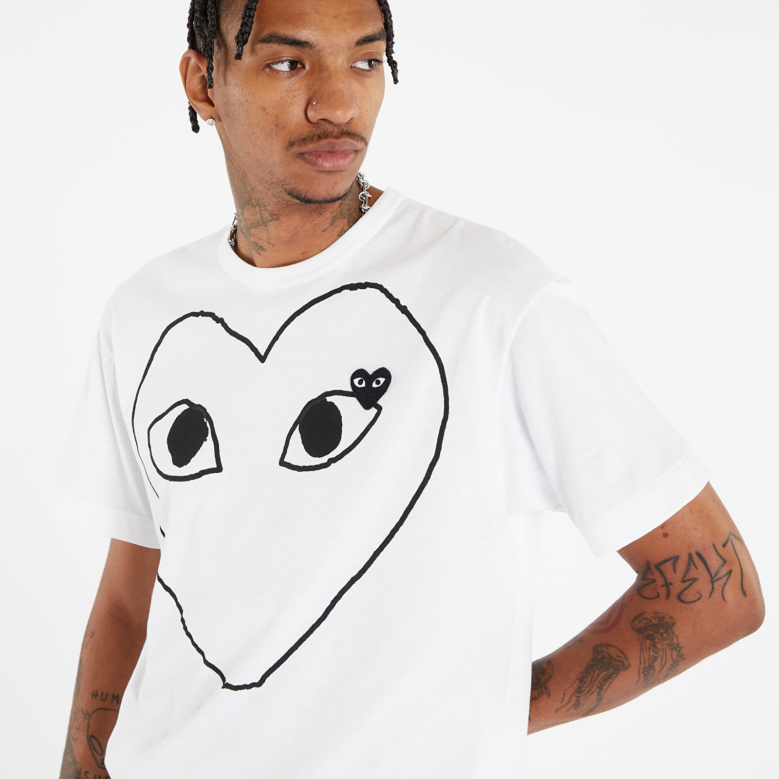 T-shirts Comme des Garçons PLAY Heart Logo Short Sleeve Tee UNISEX White