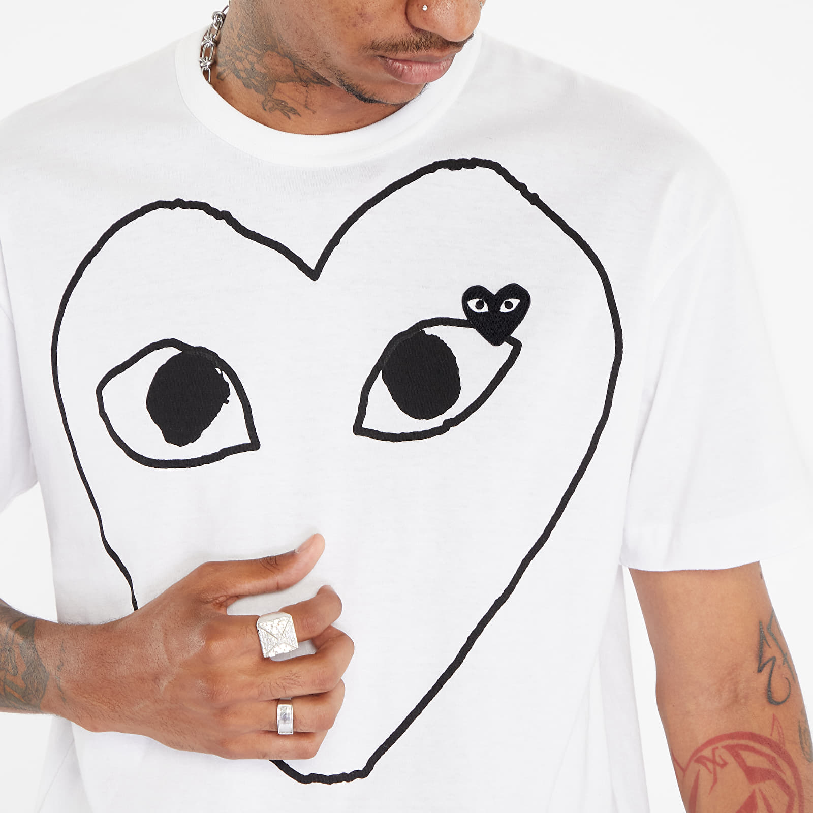 T-shirts Comme des Garçons PLAY Heart Logo Short Sleeve Tee UNISEX White