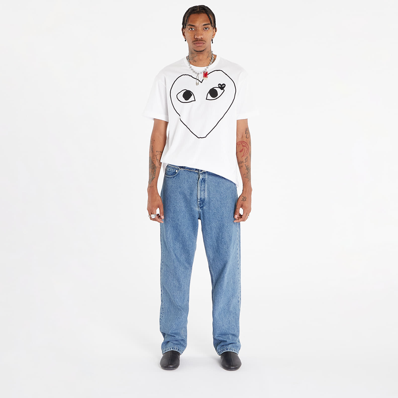 T-shirts Comme des Garçons PLAY Heart Logo Short Sleeve Tee UNISEX White