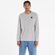 Comme des Garçons PLAY Heart Logo Long Sleeve Tee UNISEX Gray